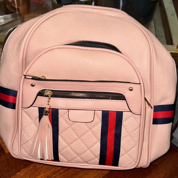 Backpack Purses in Blush Pink, Gray Blue, or Black Red, New with Tag - Picture 3 of 15